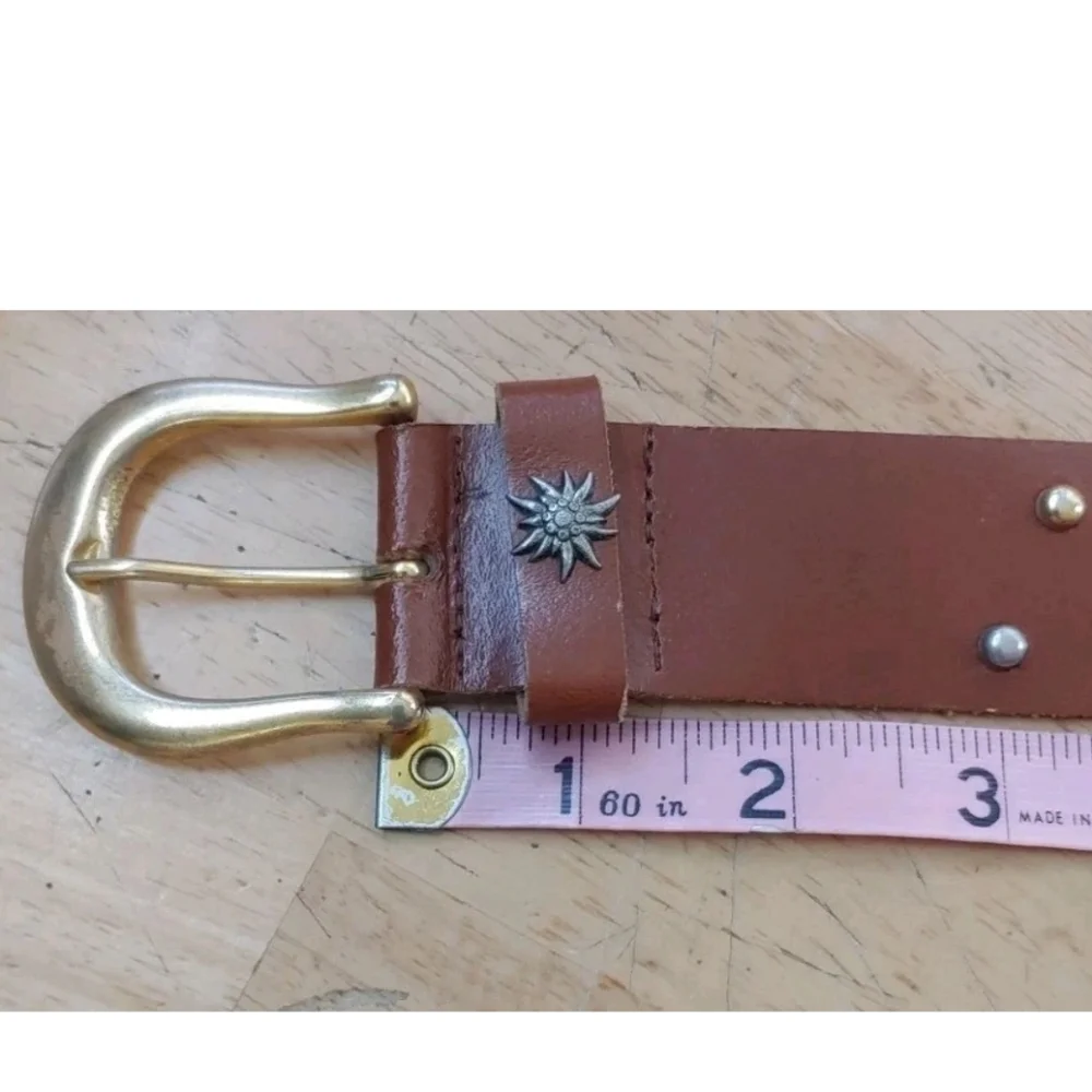 Coastal Cowgirl Western Rockabilly Belt Floral Cows Studded Woman Large 33